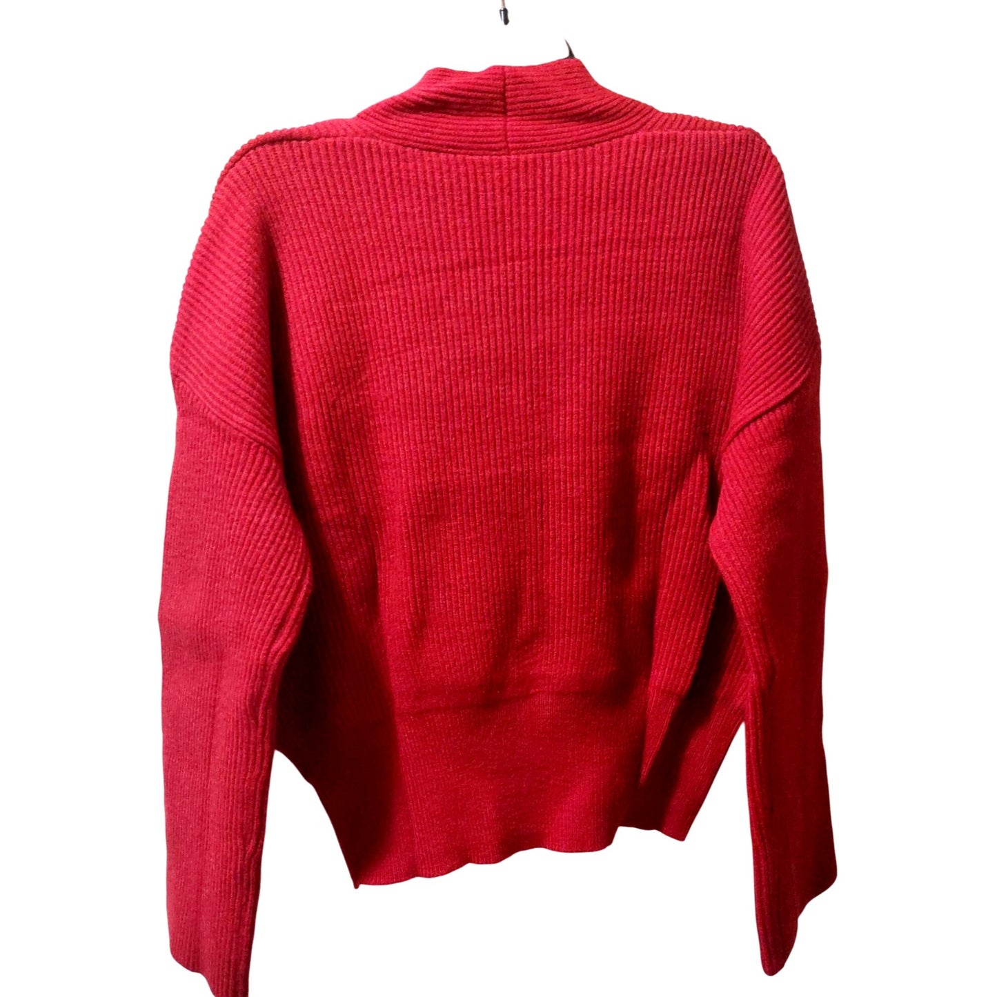 Commense Women's Red Ribbed Wrap Sweater Size XL
