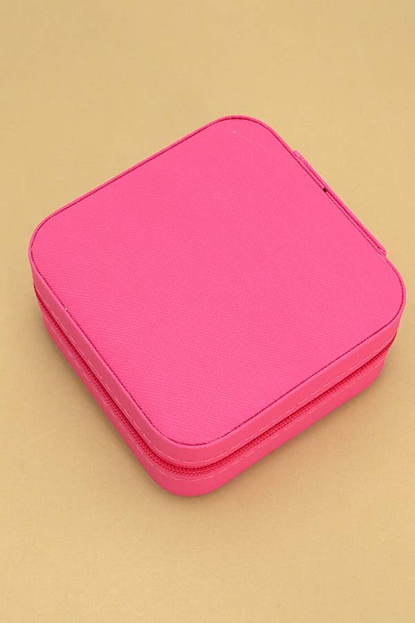 JEWELRY ORGANIZER TRAVEL BOX CASE - Fuchsia