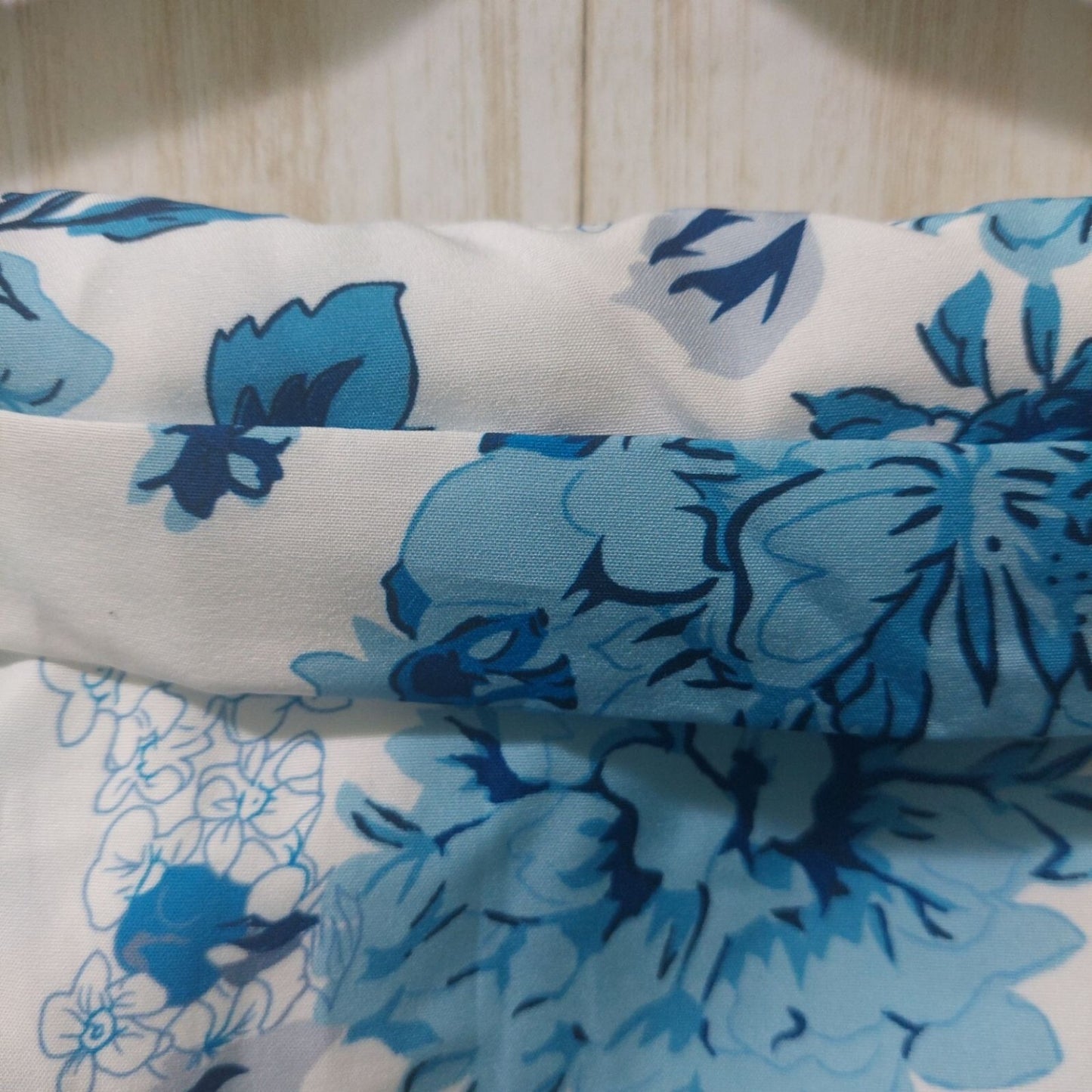 NWT Commense Women's Blue Floral Fold Over Strapless Dress XL