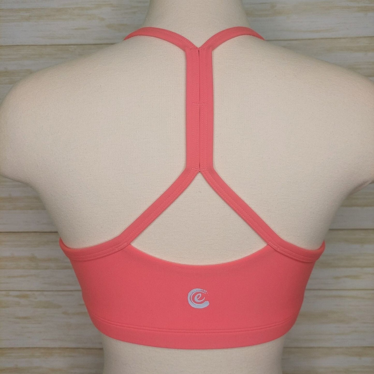 Calme By Johnny Was Women's Endurance Racerback Sports Bra Coral Pink Size S