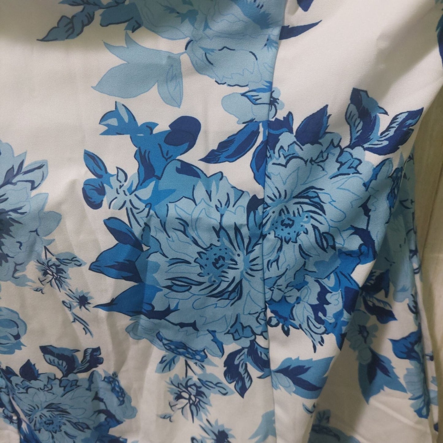 NWT Commense Women's Blue Floral Fold Over Strapless Dress XL