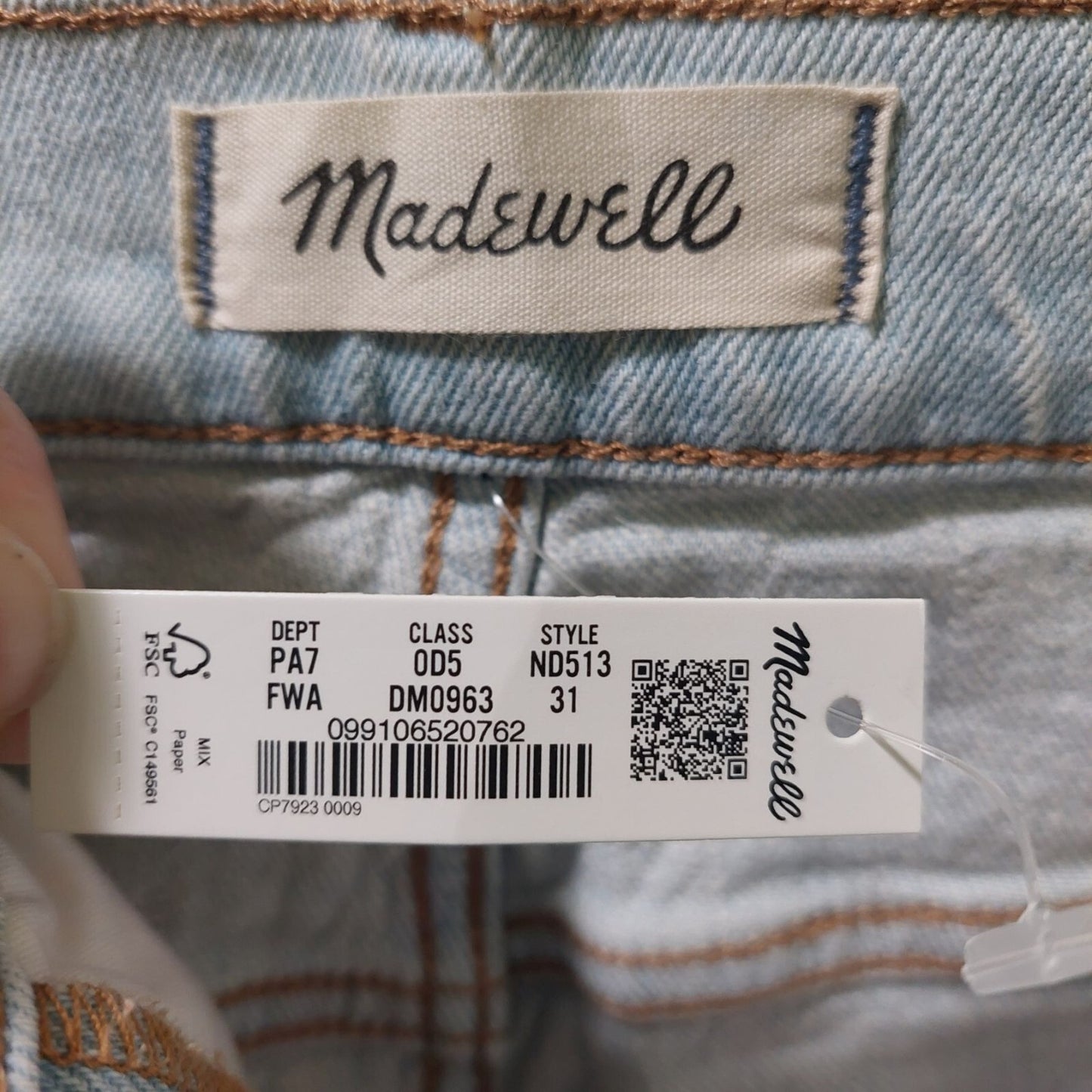 Madewell Women's Mid-Rise Perfect Vintage Jeans W31 W/ Magic Pockets Light Wash
