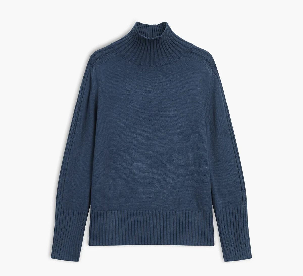 NWT Commense Women's Navy Ribbed High Neck Sweater Size Small
