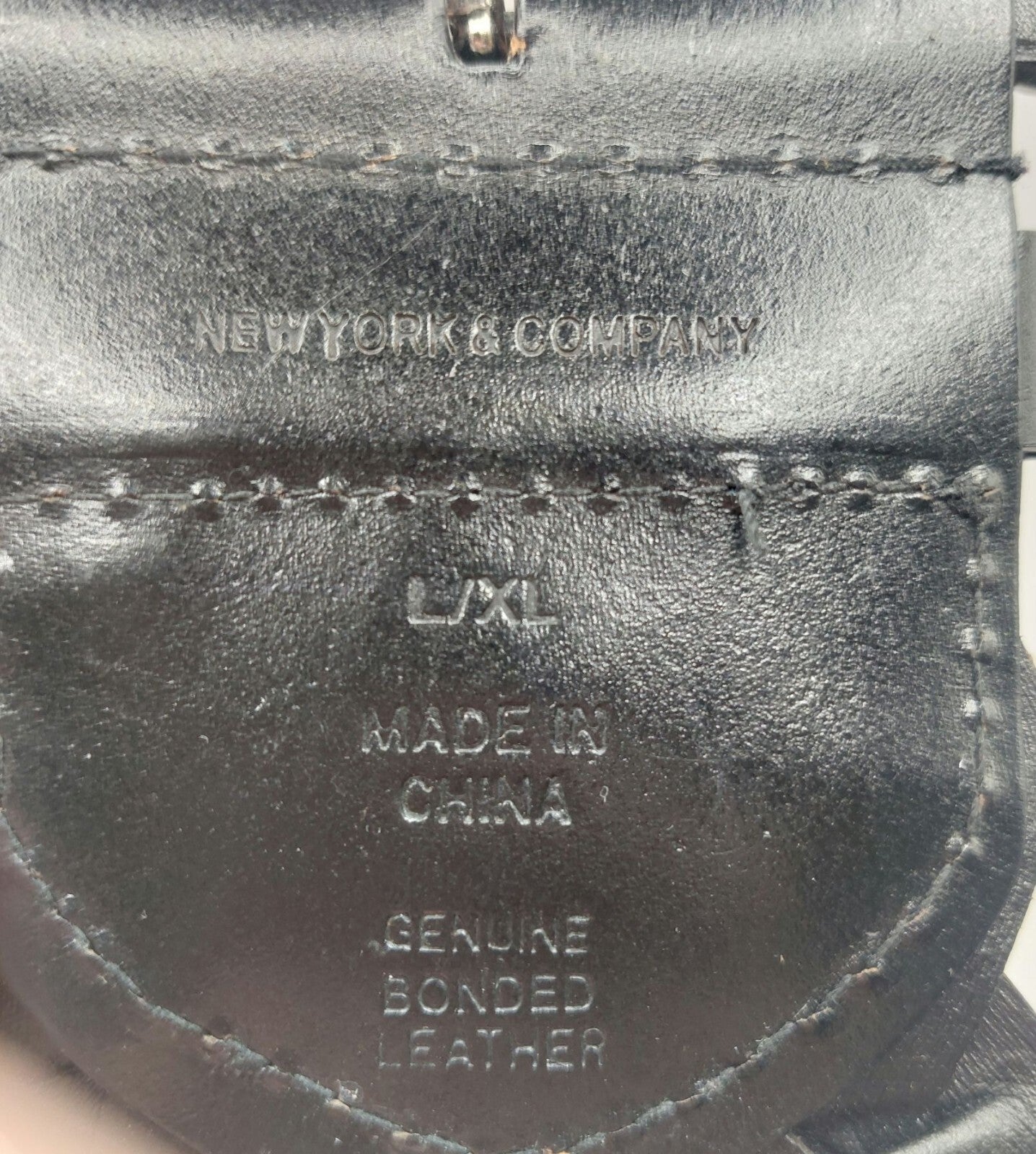 New York & Company L/XL Black Braided Leather Belt