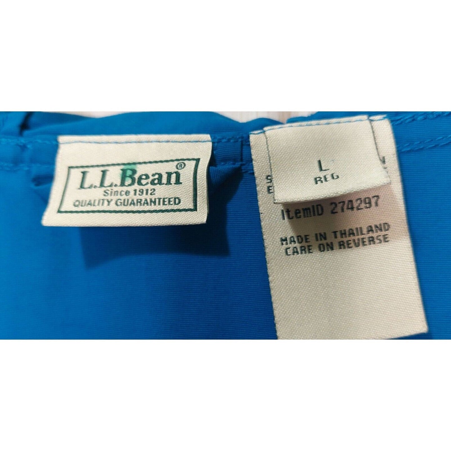 L.L.Bean Men's Blue Nylon Pullover Hoodie Jacket Size Large Kangaroo Pockets