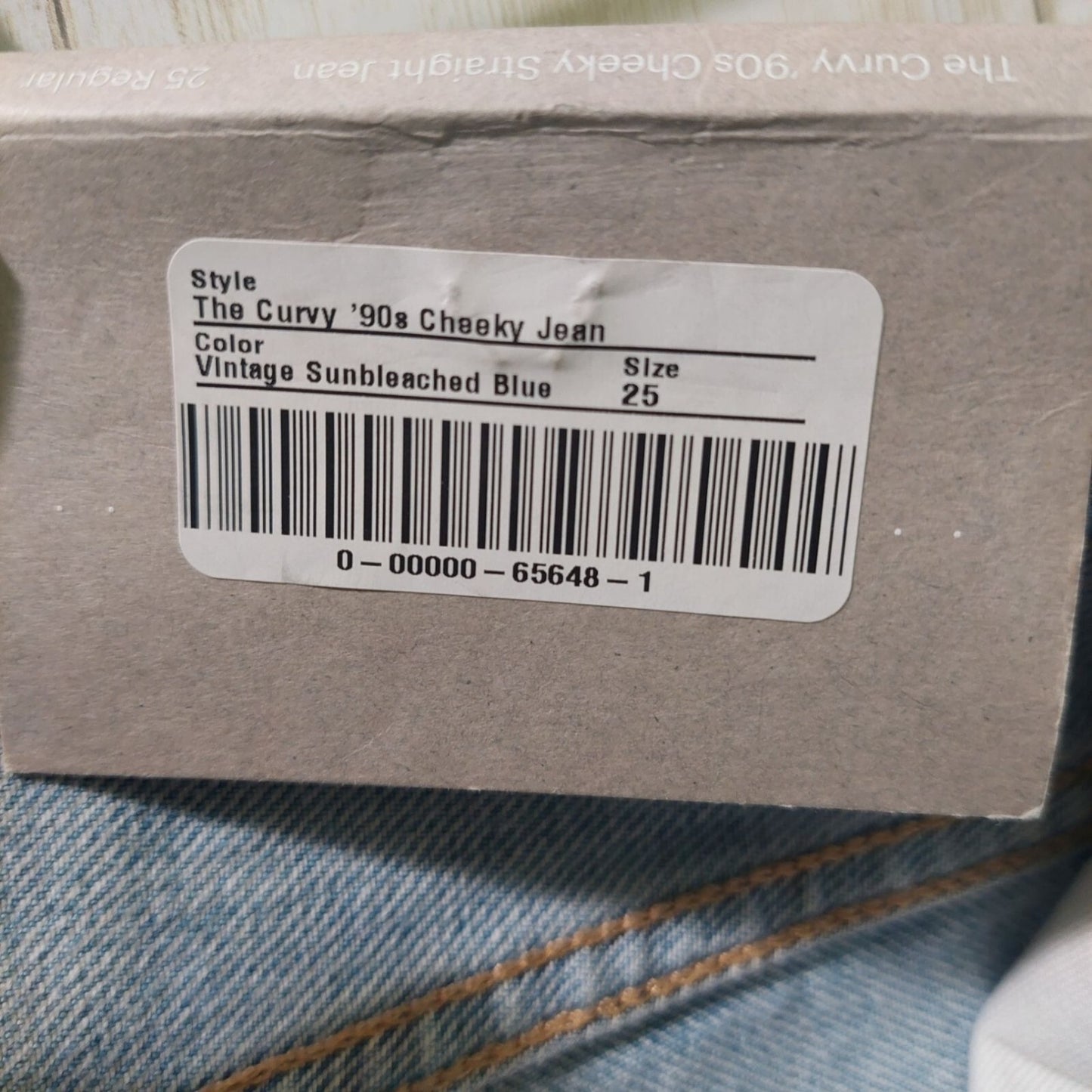 Everlane Women's Curvy '90s Cheeky Straight Jeans High Rise Sunbleached Sz 25