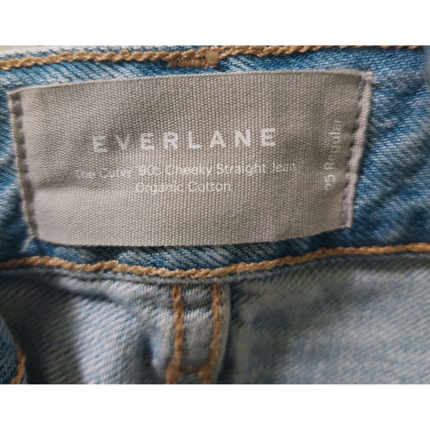 Everlane Women's Curvy '90s Cheeky Straight Jeans High Rise Sunbleached Sz 25