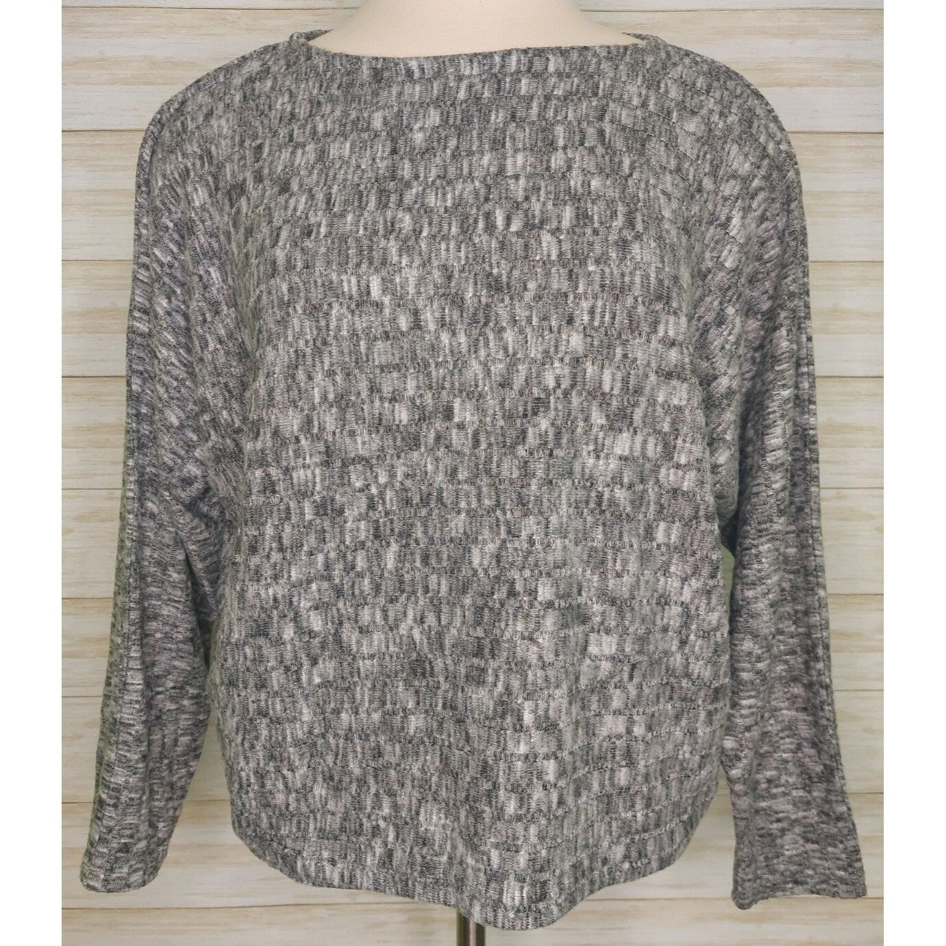 Calme By Johnny Was Womens Black Dolman Long Sleeve Knit Top Sz Small~Cozy~Soft