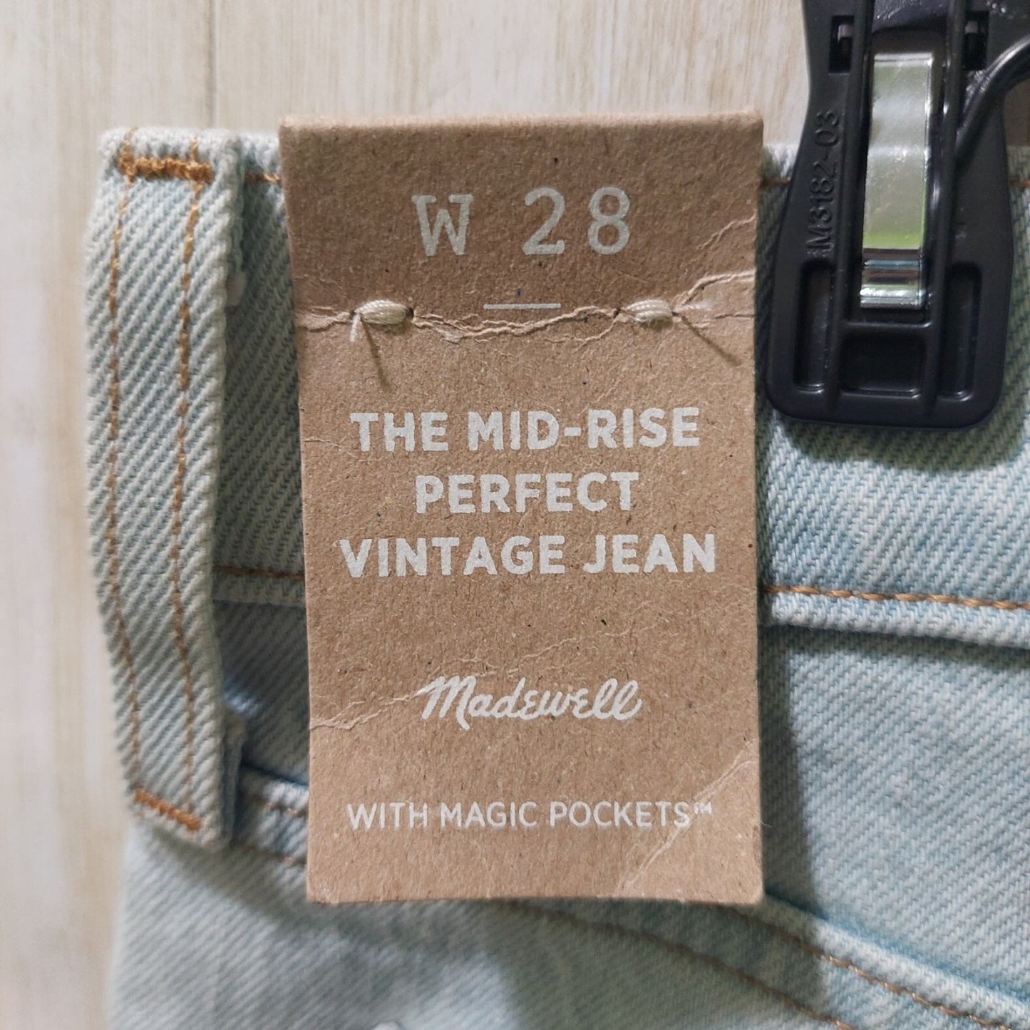 Madewell Womens Mid-Rise Perfect Vintage Jean W28 With Magic Pockets Light Wash