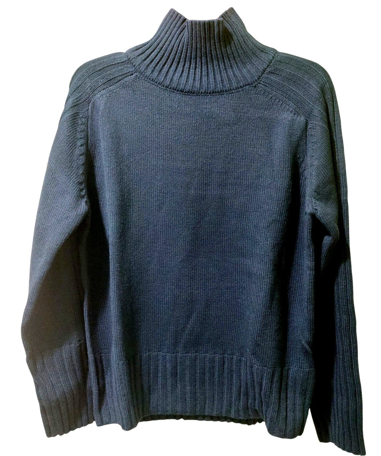 NWT Commense Women's Navy Ribbed High Neck Sweater Size Small