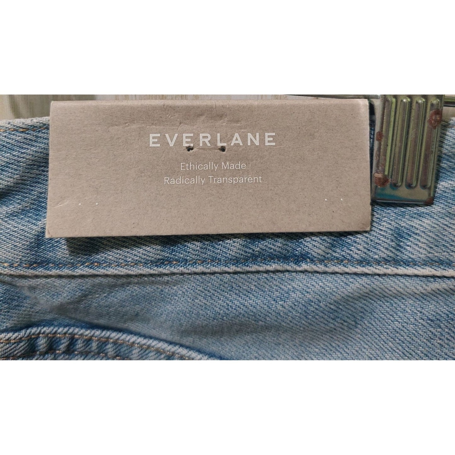 Everlane Women's Curvy '90s Cheeky Straight Jeans High Rise Sunbleached Sz 25