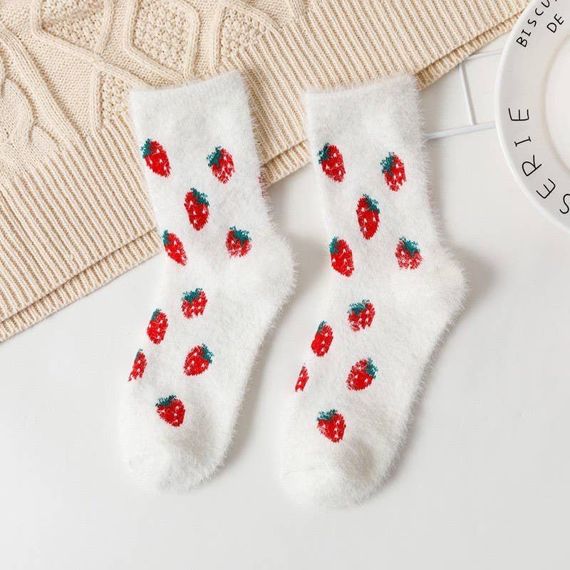 WARM CHINLON SOFT FLEECE FUZZY SOCKS | 40S02053: Orange