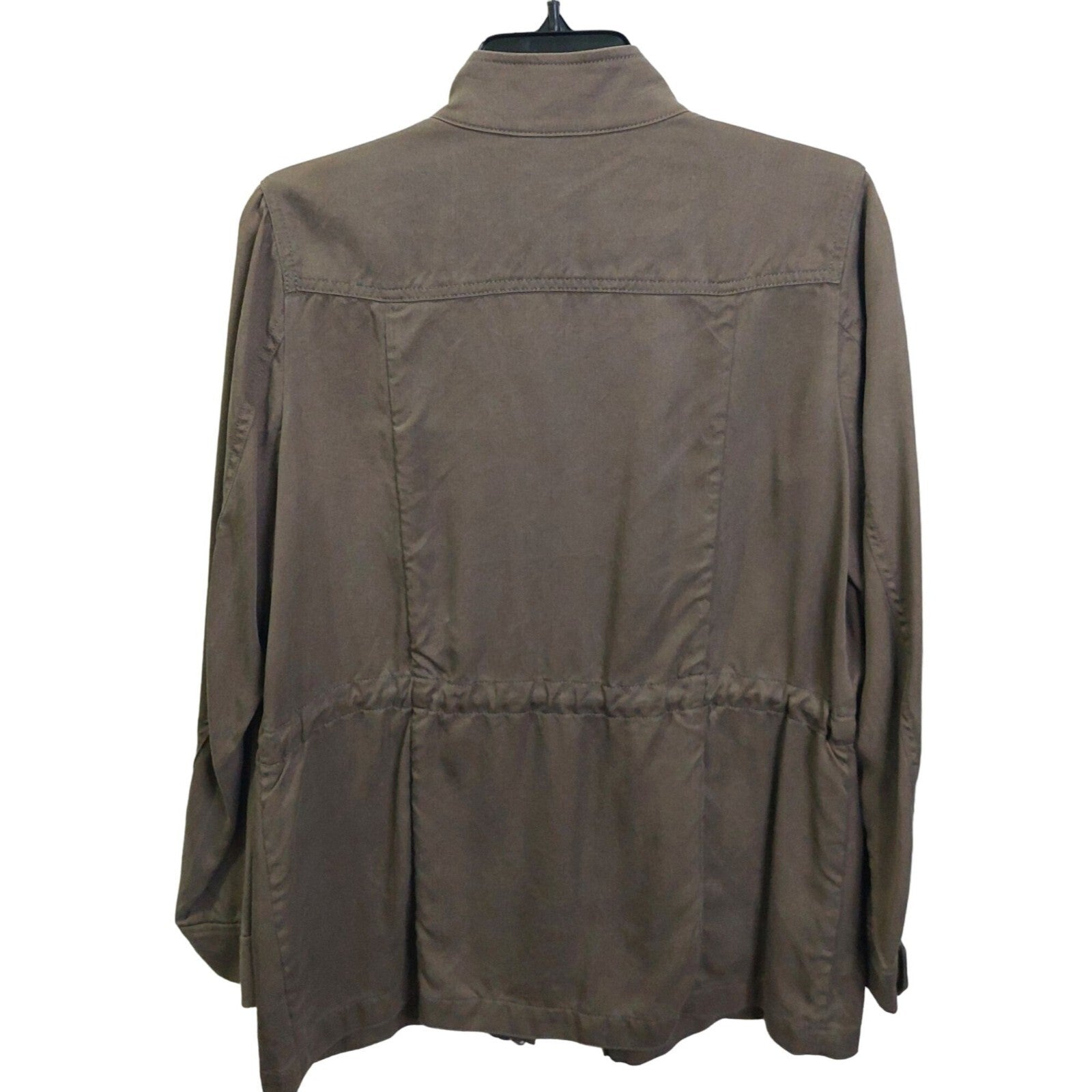 J. Jill Women's XS Lightweight Zip Jacket 100% Tencel Lyocell Olive Green Soft