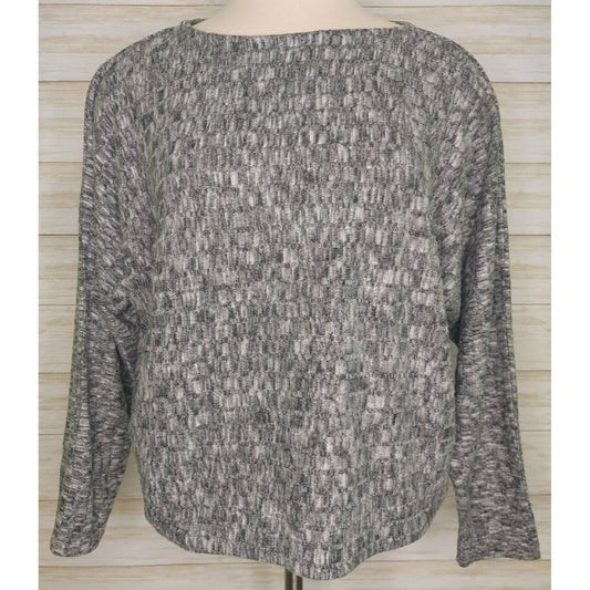 Calme By Johnny Was Womens Black Dolman Long Sleeve Knit Top Sz Small~Cozy~Soft