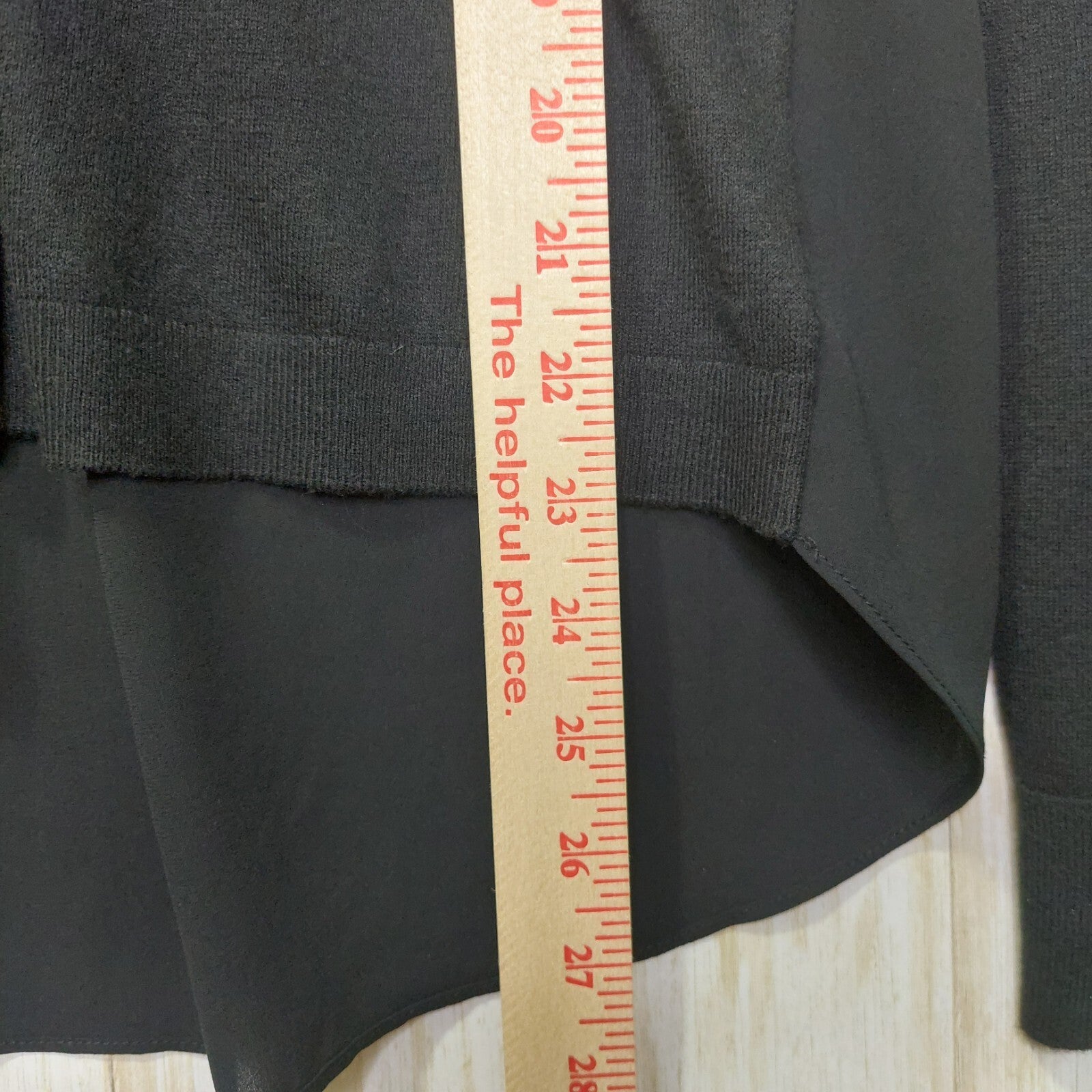 Loft Women's Black Button Up Sweater Shirt w/ Sheer Back Size Small Wool Blend