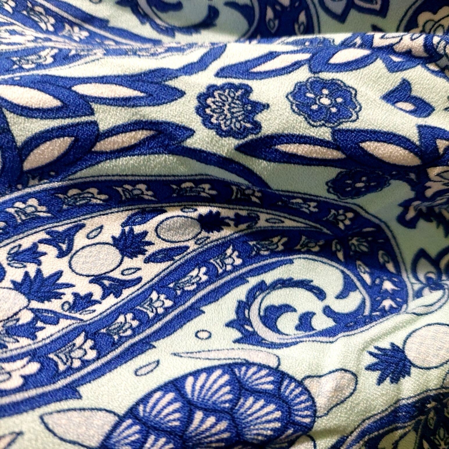 Simply Southern XL Blue Paisley Smocked Dress W/ Puffed Sleeves~Crisscross Back