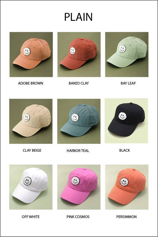 WASHED SHERPA HAPPY FACE BASEBALL CAP 40HW703: WASHED FUCHSIA