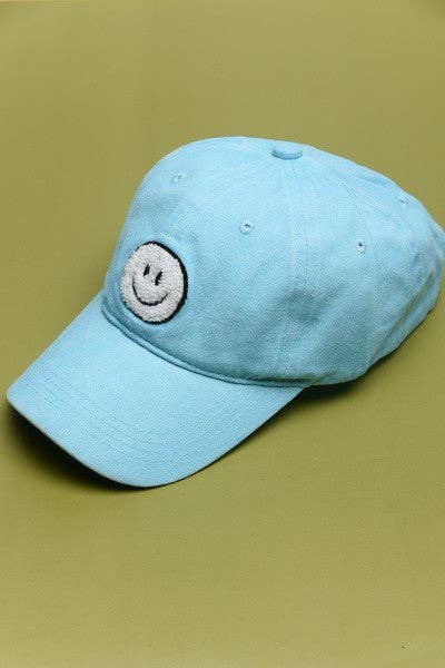 WASHED SHERPA HAPPY FACE BASEBALL CAP 40HW703: WASHED FUCHSIA