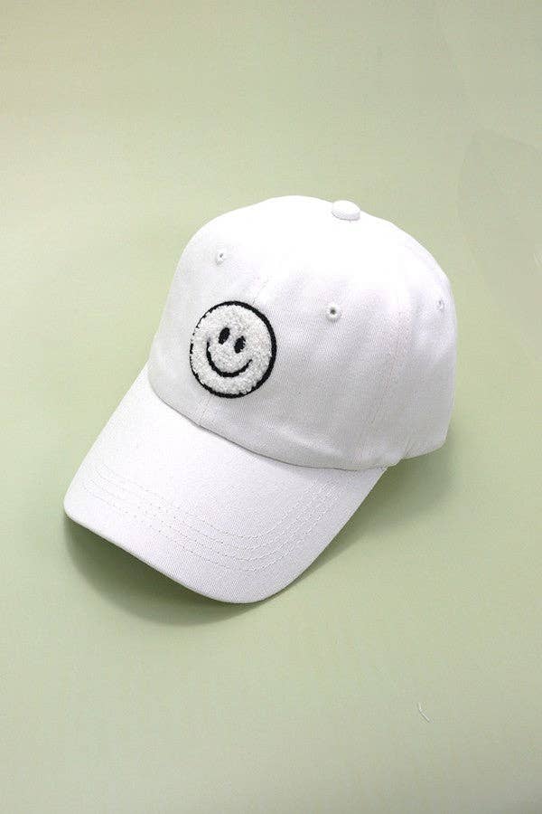 WASHED SHERPA HAPPY FACE BASEBALL CAP 40HW703: WASHED FUCHSIA