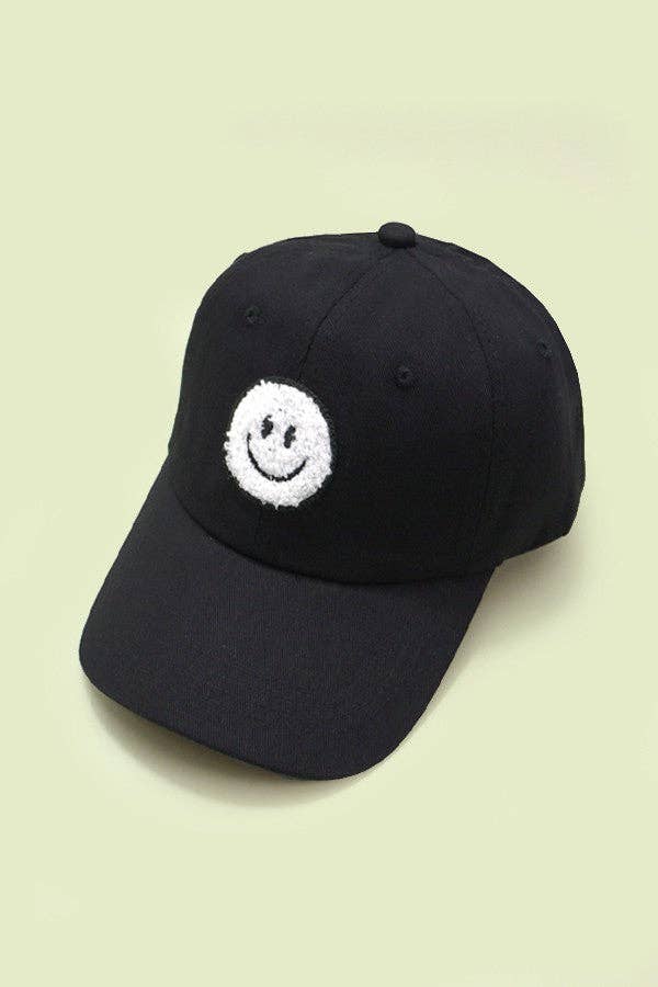 WASHED SHERPA HAPPY FACE BASEBALL CAP 40HW703: WASHED FUCHSIA