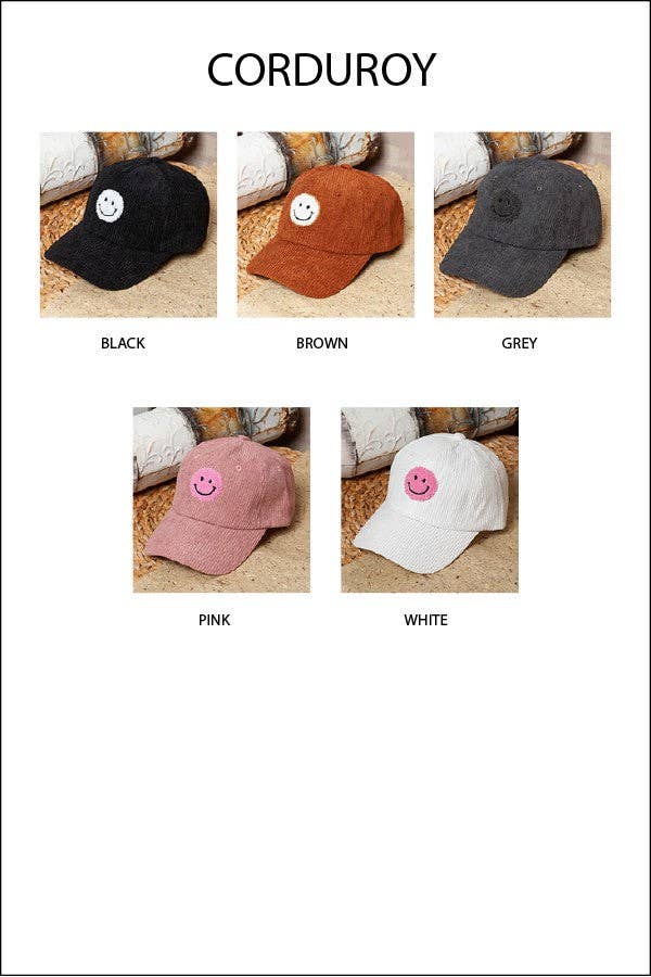 WASHED SHERPA HAPPY FACE BASEBALL CAP 40HW703: WASHED FUCHSIA