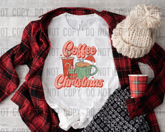 COFFEE AND CHRISTMAS TRANSFER - DTF Transfer: Adult
