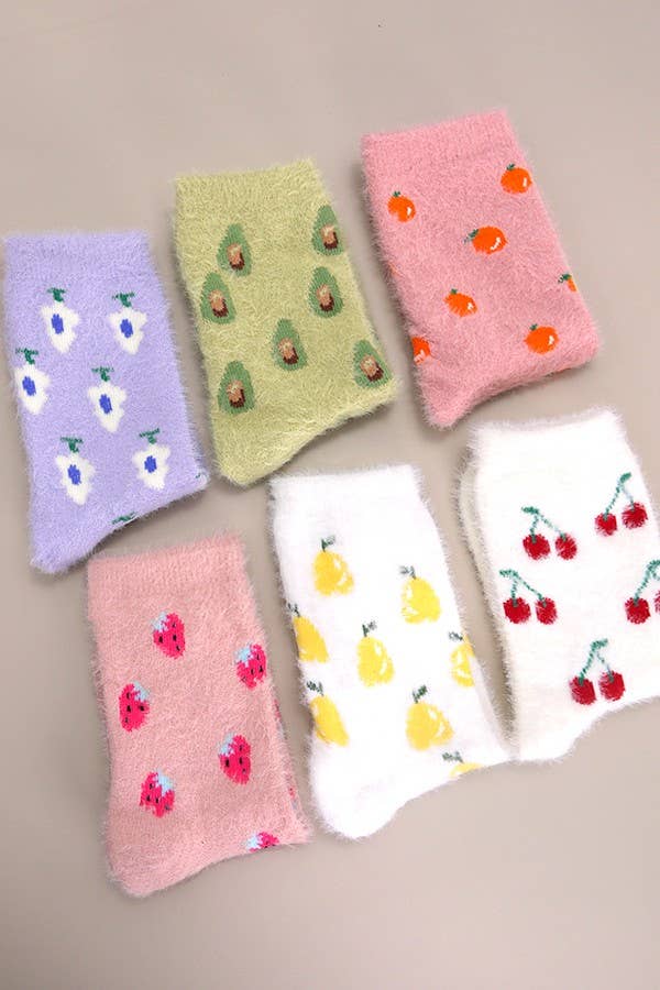 WARM CHINLON SOFT FLEECE FUZZY SOCKS | 40S02053: Orange