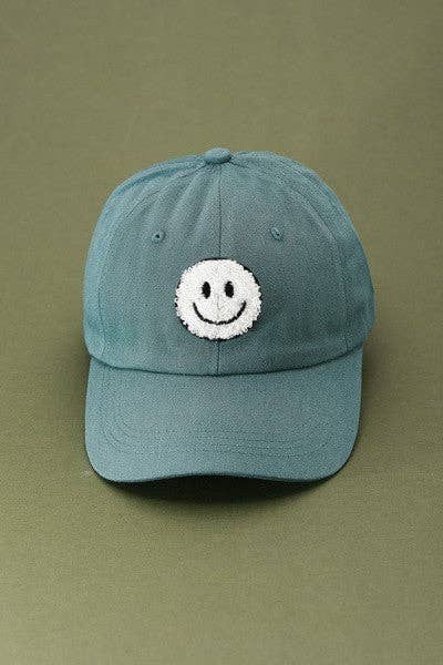WASHED SHERPA HAPPY FACE BASEBALL CAP 40HW703: WASHED FUCHSIA